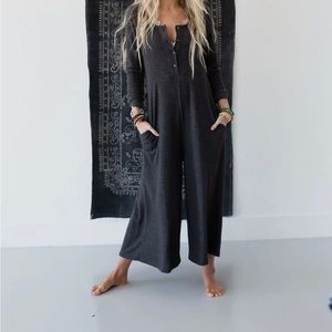 Grey Jumpsuit,(New, Three Birds Nest Boutique Brand)